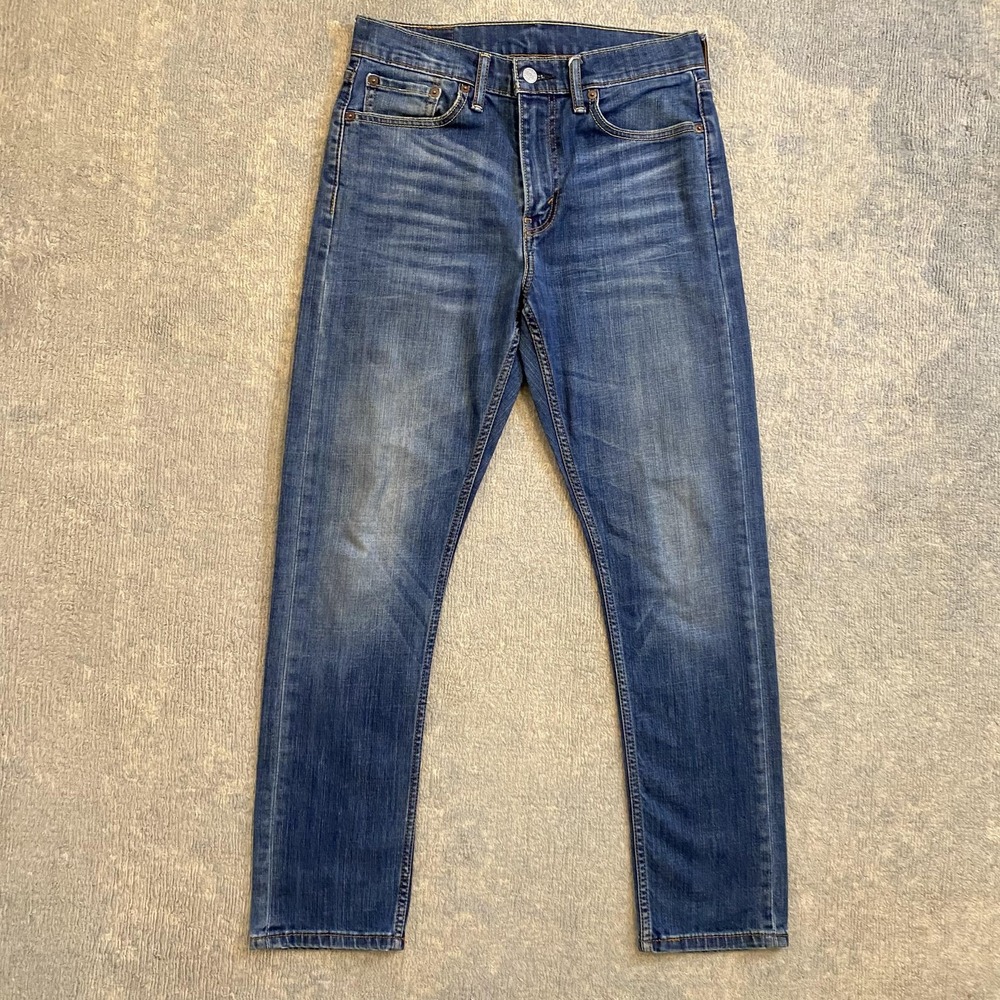 Levis 522 Jeans Mens 29x30 Blue Medium Wash Slim Taper Fit Stretch Denim Pants